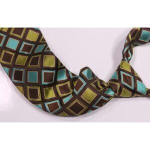 Ted Baker London Brown Green Psychedelic Disco 70's Theme Silk Necktie Tie